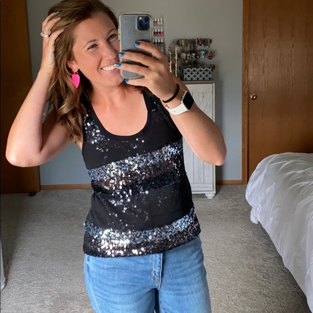 Express Sequin Front Tank